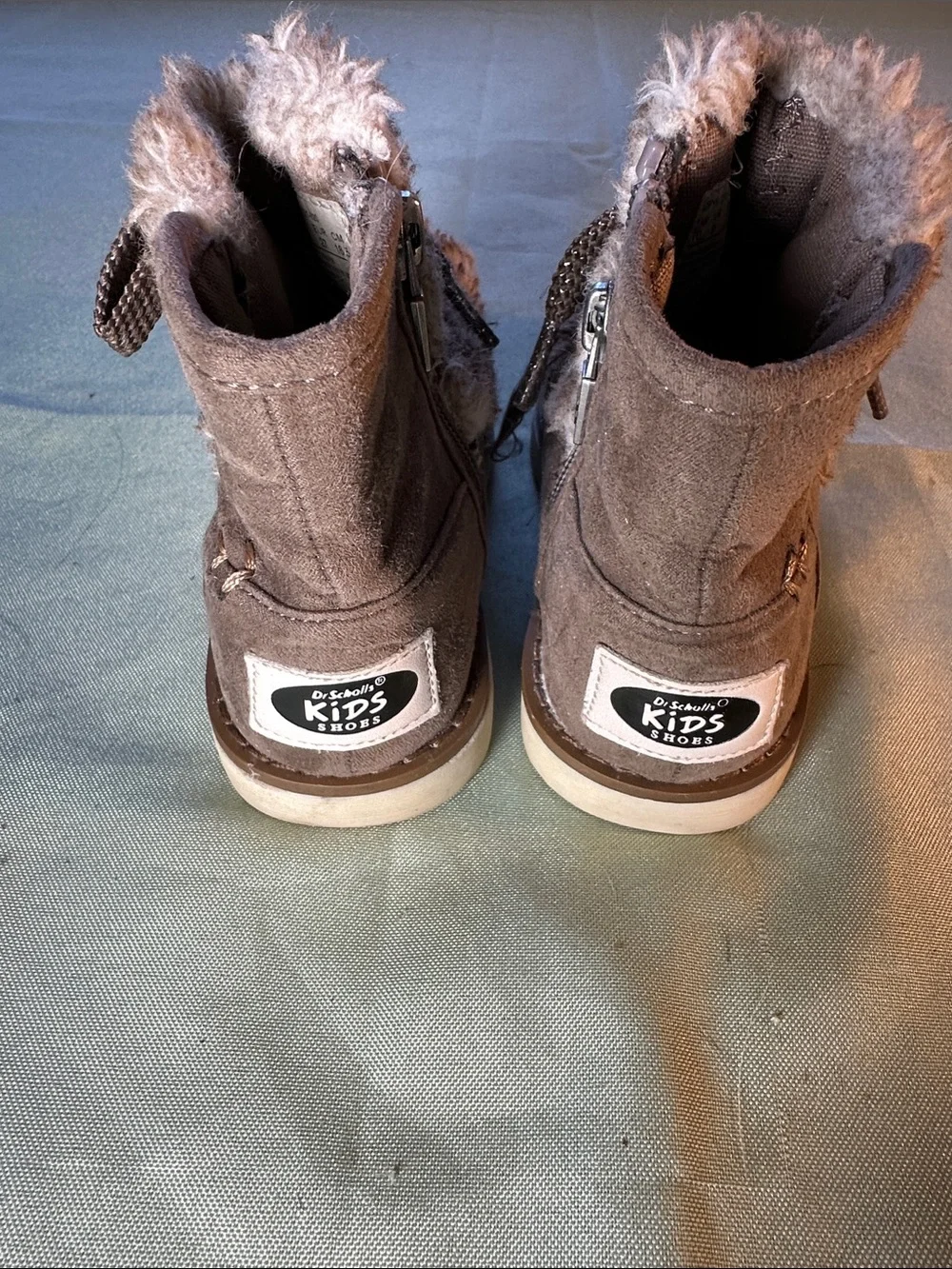 Dr. Scholl's Brown Faux-Fur Lace-Up Kids Ankle Boots